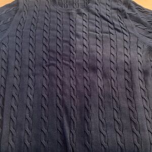 Brooks Brothers Dark Gray Cable Knit Crewneck Sweater